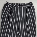 Nine.Eight Womens Pant Size 6 Black White Striped Belted Cropped Career Business Photo 7