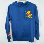 Disney Winnie the Pooh Embroidered Dark Blue Hooded Sweatshirt Size 00 XS Casual Photo 0