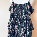 Arula Black & Pink Velvet Floral Sleeveless Tiered Maxi Dress. Size 1X Photo 4