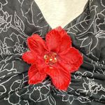 Ruby Rox XS Halterdress Floral Red Tulle Black Pinup Coquette WhimsyGoth Holiday Photo 2