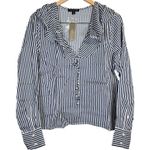 J.Crew  Goldie top in striped satin in Dark Evening S NWT‎ Photo 0