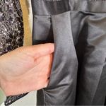 Ted Baker  Black Satin Gold Glitter Lace Mini Dress Womens M Formal Long Sleeve Photo 10