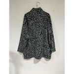 Rafaella Womans  Black Gray Animal Print Turtle Neck Long Sleeve Sweatshirt 1x Photo 1