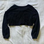 SheIn long sleeve quarter zip crop top black Photo 1