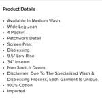 Von Dutch Patchwork Wide Leg Jeans NWOT Y2K Distressed Light Wash Size 7 Photo 11