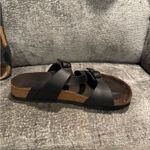 Women’s Birki by Birkenstock Black Double Strap Sandals Size 38 Photo 2