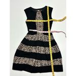 Anthropologie Eva Franco Laced‎ Strata Fit and Flare Pleated Dress Black Cream 2 Photo 4