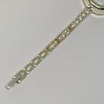 Women’s quartz analog watch 22mm case silver gold tone rhinestones 7.5” Photo 3