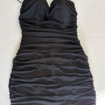 Mable Ruched Corset strapless tube midi dress sweetheart neckline black small Photo 0