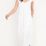 Old Navy Fit & Flare Tiered Seersucker Maxi Dress Size Large White Cottagecore Photo 12