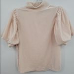 Free People  Blush Velvet Puff Sleeve Top NWOT small Photo 1