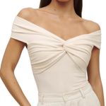 Reformation NWT Ezlynn Knit Top Off Shoulder
Short Sleeve Twist Front Cream S Photo 0
