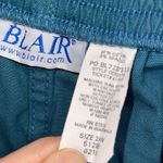 Blair  Blue elastic waist pockets button/zip stretch pants 24W Slacks Photo 2