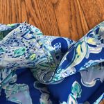 Lilly Pulitzer Blue Floral Pim Smocked Waist Jumpsuit sea sirens S Strapless Photo 5