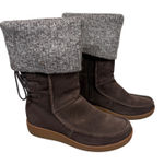 The North Face  Alana Mid Women's Brown Suede Knit Cuff Lace Up Boots Size 7 NEW Photo 0