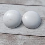 Vintage Clip On Earrings White Circle Photo 1