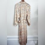 Neiman Marcus  Silk long maxi wrap robe vintage gold tassels floral Belted M Photo 1