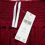 Anthropologie NWT Tiered Lace Maxi in Maroon Red Cotton Pull-on Skirt 1X Photo 5