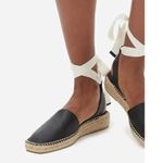 Everlane The D'orsay Espadrille Black Ankle Tie Sandal Shoes Size 8 Photo 6
