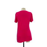 Rag and Bone  Marina Crewneck‎ Short-Sleeve Drape Tee Hot Pink Size Small Photo 6
