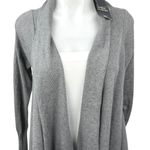 ZARA NEW  Knit Gray Drapey Long Sleeve Ribbed Open Cardigan Sweater Top Size S Photo 2