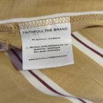 Faithfull the Brand Cedric Jumpsuit Clarke Stripe Size 4/ Small Neutral Plunging Photo 11