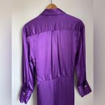 ZARA Purple Satin Effect Wrap Shirt Dress NEW Mini Size Small Blogger Fav Night Photo 10