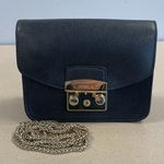 Furla Black Leather Mini Metropolis Chain Crossbody Bag - Preowned Photo 2