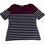 Karen Scott Striped Cuffed Elbow Sleeve Top Photo 0
