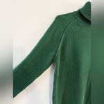 Jeanne pierre  Turtleneck Sweater Preppy Cotton Knit Dark Green Cozy Size S M Photo 2