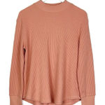 Madewell  Cotton Blend Pink Waffle Knit Pullover Sweatshirt Tee S Photo 0