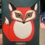 Kate Spade Forest Green Fox Passport Holder Blaze A Trail Leather Photo 2
