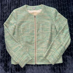 J.Jill  Blazer Jacket Womens‎ Green Multicolor Tweed Casual Zip Up Size M Photo 0
