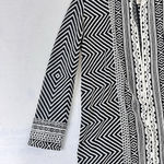 Chico's Jacquard Jacket Women Size 1 ( M) Black/White Geometric Abstract Photo 2