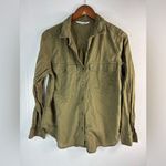 Old Navy M Cotton Button Down Pocketed Shirt in Olive Photo 7