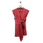 Fei 100% Silk Sleeveless Wrap Top Terracotta Size 2 Minimalist Stealth Wealth Pink Photo 1