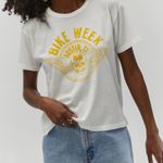 Daydreamer  Bike Week 88 Ringer Tee Austin TX White Yellow Short Sleeve T-Shirt S Photo 0