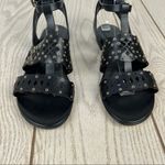 Furla Aurora Laser Cut Lace Pattern Leather Sandals EUR38.5 Onyx Black $345 Photo 3