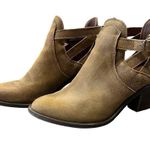 Lucky Brand Ankle Boots Size 7.5 Tan Western Suede Buckle Nandita Fall Booties Photo 0