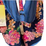 Maaji  Reversible Cheeky Plunge One Piece Swimsuit Small Blue‎ Pink Floral Photo 7