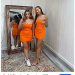 Meshki MACI CREPE MINI DRESS IN TANGERINE SIZE XL Photo 1