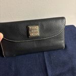 Dooney & Bourke Luca Continental Black Italian Pebbled Leather Red Lined Wallet Photo 12