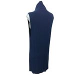 Reformation  Cali Blue Ribbed Sleeveless Turtle Neck Mini Tank Sweater Dress Sz L Photo 4