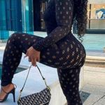 Black Hollow Cut Out Long Sleeves Patchwork Skinny Jumpsuit Photo 0