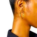 Gas Bijoux's Gold Tone Brass Braided Hoop Earrings Photo 1