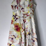 Hunter Bell Anthropologie  Kukka Tea Dress Multi Floral Pleated Stretch Sz 4 Photo 0