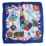 Souvenir Of Barbados Vintage Sheer Nylon Scarf Approx. 28 X 31 Blue Photo 0