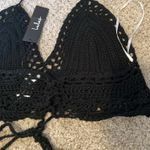 Lulu's Black Crochet Halter Tank Top Size M Photo 6