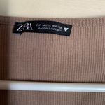 ZARA Long Sleeve Square Neck Crop Top Photo 1