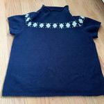 Talbots Vintage Navy Blue Turtleneck Short Sleeve Photo 0
